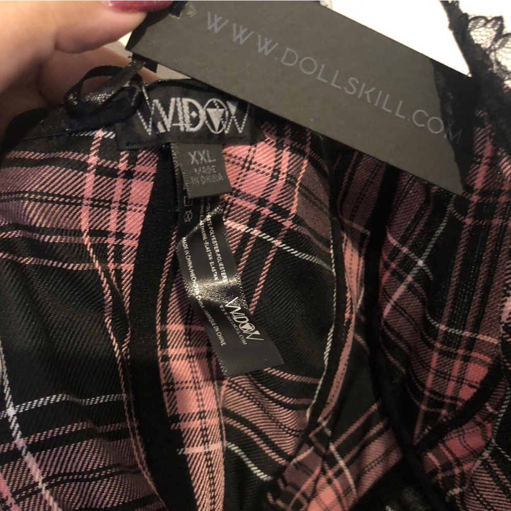 Widow dollskill pink plaid ruffle corset top sz xxl - Picture 8 of 11